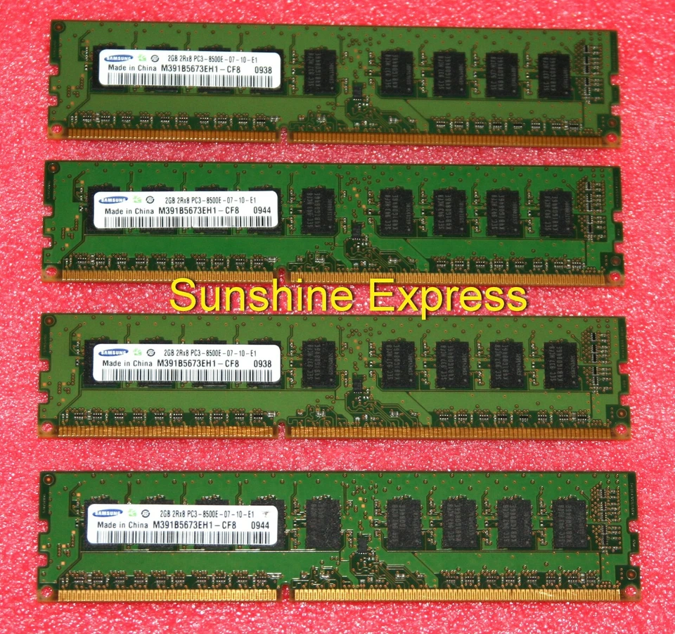8GB Samsung (4x2GB) 2Rx8 DDR3 1066MHz PC3-8500E Server Memory M391B5673EH1-CF8 - Image 1 of 1