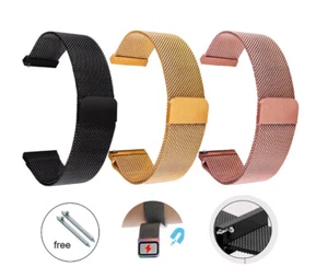 Milanese Watch Band Stainless Steel Band Watch Band Black Silver Gold Band Gift - Picture 1 of 10