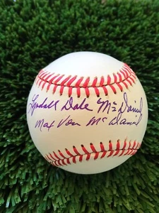 LINDY McDANIEL & MAX McDANIEL VOLLER NAME DOPPELT SIGNIERT NATIONAL LEAGUE BASEBALL - Bild 1 von 2