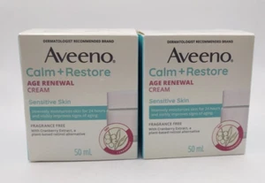 Pack of 2 Aveeno calm restore age renewal cream 50ml New In Box - Picture 1 of 3