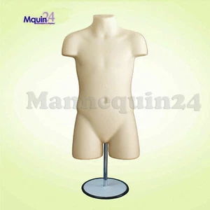 CHILD MANNEQUIN TORSO DRESS FORM FLESH w/STAND + HOOK for HANGING - Bild 1 von 6