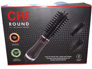 New! CHI Round 3 In 1 Blowout Brush -Smooth Frizz Free, 3 Interchangeable Heads - Picture 1 of 9