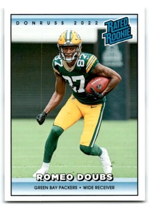 2022 Panini Instant Rated Rookie Romeo Doubs RC PR=4094 Green Bay Packers #RR38 - Image 1 of 2