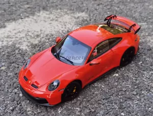 1:18 para NOREV para Porsche nuevo para 911 992 para GT3 2021 naranja rojo con alerón trasero - Imagen 1 de 10