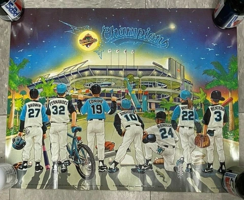 1997 FLORIDA MARLINS MLB WORLD SERIES CHAMPIONS POSTER 16X18" Cover