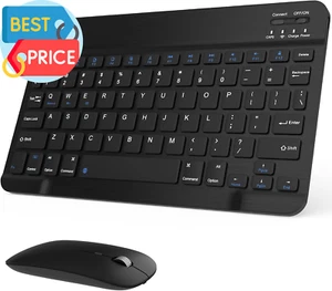 Tastiera e Mouse Bluetooth Ricaricabile Combo Universale Ultra Sottile Wireless - Foto 1 di 12
