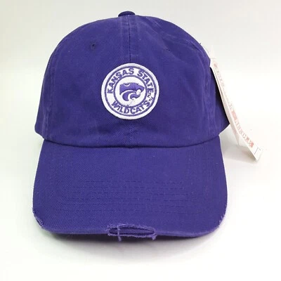 Kansas State Wildcats Distressed KSU Purple Snapback Hat Baseball Cap Basketball Foto 1 de 4