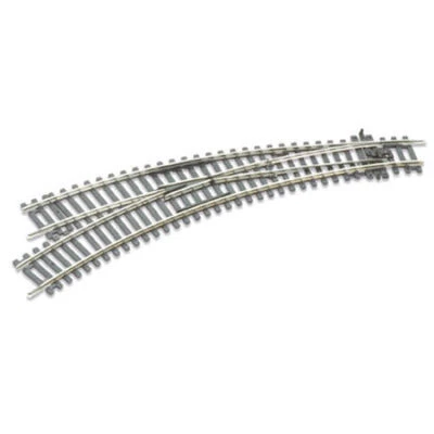 Peco ST-245 HO-Scale Code 100 Curved Double Radius Left-Hand Turnout, Insulfrog - Image 1 of 2