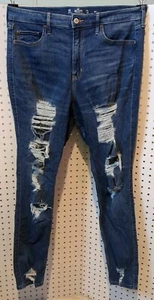 Hollister Jeans 15R 32x30 Curvy Ultra High Rise Super Skinny Distressed Stretch - Picture 1 of 10