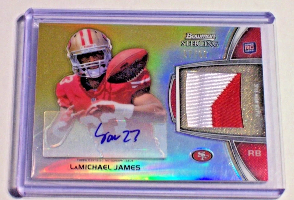 Parche de camiseta Bowman 2012 refractor de oro esterlina autógrafo LaMichael James/66 Foto 1 de 1