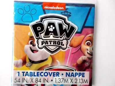 Funda de mesa de plástico Paw Patrol suministros para fiestas de cumpleaños 84 pulgadas x 54 pulgadas Foto 1 de 2