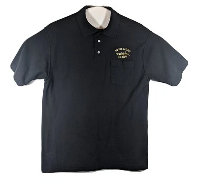 Tin Can Sailors Polo Mens Large USN Sailor Black Genuine - Image 1 of 4