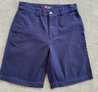 CHAPS 海军蓝斜纹短裤青少年尺寸 16 平前 30x10 — 第 1/4 张图片