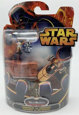 Star Wars Micro Machines Sandcrawler And Landspeeder Sandtroop 2005 Hasbro NUOVO - Immagine 1 di 4