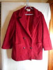 Burgundy 100% wool Double Breasted Coat Size 8 by Forrani