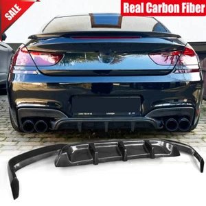 Real Carbon Rear Bumper Diffuser Lip for BMW F06 F12 F13 650i M Sport M6 2012-16 - Picture 1 of 13