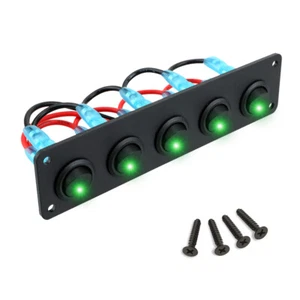 Interruttori interruttore a dondolo auto 5 marce 3 pin interruttore interruttore on spegnimento DC 12V 20A LED verde - Foto 1 di 7
