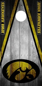 SINGLE Iowa Hawkeyes Cornhole Wrap Skin Board Decal Mascot Vinyl DT137 - Picture 1 of 1