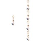  5pcs Sea Star Key Chain Sparkling Charm Rhinestones Fashionable Stylish Alloy