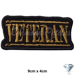 Veterans old stamp embroidery patch iron sew on goth fashion badge biker - Foto 1 di 2