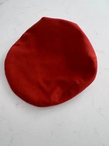 Borsalino premium wool cabbie cap orange with black flaps Sie 60 NWT - Picture 1 of 10