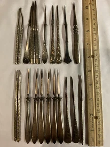 Silverplate Seafood Picks Nut Pick Various Patterns - Picture 1 of 5