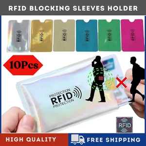 10x RFID Bank Card Sleeve Wallet Blocking Protector Debit Credit Holder - Picture 1 of 5