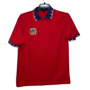 Vintage King Louie Mens Polo Shirt Size Large Red Land Of Lincoln - Picture 1 of 8