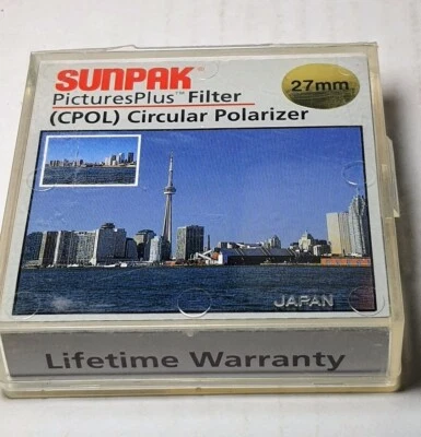 27mm Circular Cir Polarizing Polarizer Lens Filter C-PL CPL Polarizing Sunpak - Image 1 of 2