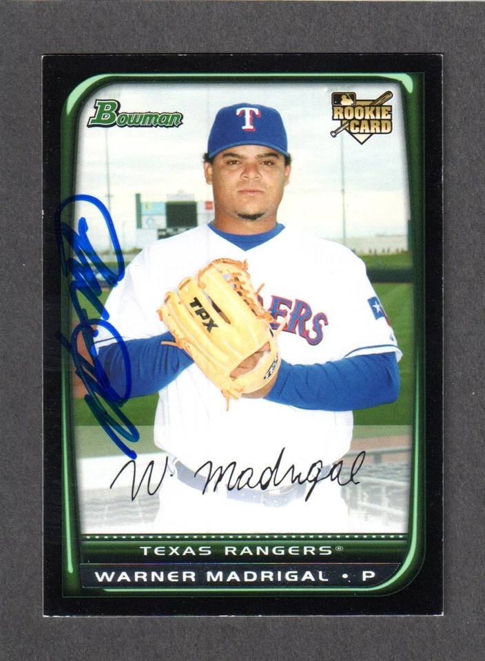2008 BOWMAN BDP 46 Warner Madrigal  TEXAS RANGERS  SIGNED AUTOGRAPH AUTO COA - Image 1 of 1