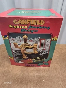 Enesco Garfield Light-Up Holiday Stocking Hanger 1978 mit Box - Bild 1 von 4