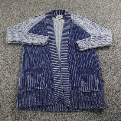 Athleta Cardigan Womens M Blue Derek Lam 10C Chunky Knit Open Front Wrap Sweater - Image 1 of 4