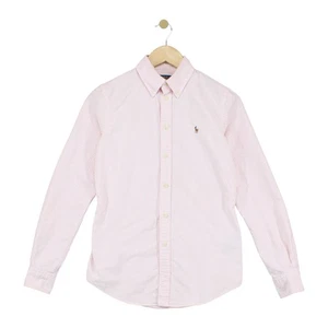 Ralph Lauren Oxford Shirt Womens Size S Pink Striped Custom Fit Cotton - Picture 1 of 15