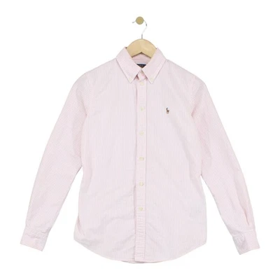 Ralph Lauren Oxford Shirt Womens Size S Pink Striped Custom Fit Cotton — 第 1/4 张图片