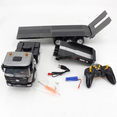 Huina 1318 1:18 RC Tractor Truck with Flatbed Trailer 9CH Remote Control Toysnpg - Image 1 of 4