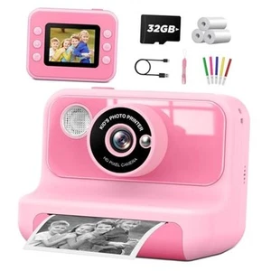 Kids Camera Instant Print, Christmas Birthday Gifts Toys Camera for Girls PINK - Picture 1 of 7