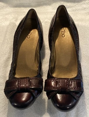 ME TOO Womens Windy2 M204451 Kitten Heel Maroon Patent Slip On Ballet Shoes 10M - Image 1 of 4