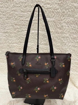 Coach Taylor Floral Mahogany Leather Tote G1781-23593 - Image 1 of 4