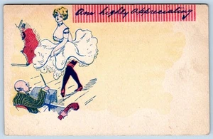 1907 AM HIGHLY APPRECIATING RISQUE BURLESQUE DANCER GIRL WRITE AWAY POSTCARD - Picture 1 of 2