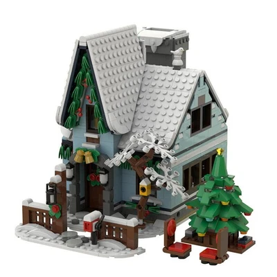 MOC Winter Architecture Series Winter Cabin Building Set With interior Detail - Image 1 of 4