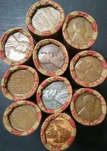 LOT of 10 Unsearched Wheat Penny Rolls 1909-1958 - Bild 1 von 1