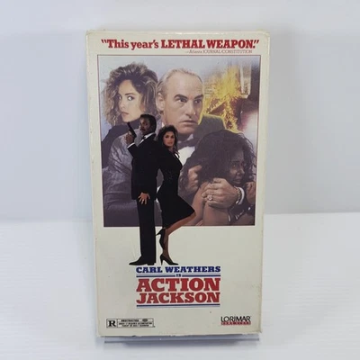 Action Jackson VHS 1988 Carl Weathers vanity Sharon Stone Bill Duke action movie - Image 1 of 3