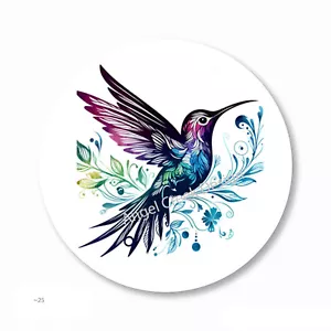 Pretty Purple Hummingbird Scrapbook Stickers Envelope Seals Party Favors - Picture 1 of 1