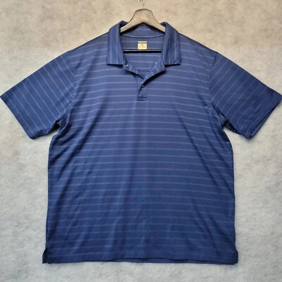 Pebble Beach Shirt Mens XL Lone Cypress Blue Stripe Polo Performance Golf - Image 1 of 4