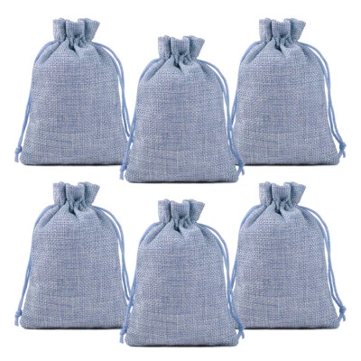 25 50 100 Large Burlap Gift Bags Jewelry Wedding Candy Drawstring Pouches 7"x9" - Image 1 of 4