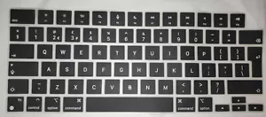 UK EU Keyboard Skin Cover For Apple MacBook PRO 14 A2442 (M1) 2021 Clear & Black - Picture 1 of 14