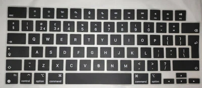 UK EU Keyboard Skin Cover For Apple MacBook PRO 14 A2442 (M1) 2021 Clear & Black - Image 1 of 4