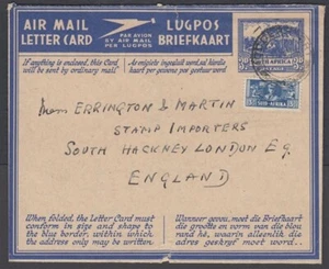 SÜDAFRIKA 1946 3D AKTUALISIERTE LUFTPOST BRIEFKARTE POSTBRIEFPAPIER (ID677/D64179) - Bild 1 von 1