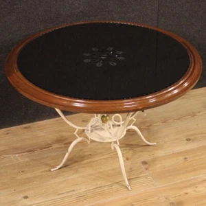 Coffee table design metal wood mirror furniture living room 900 20th century - Picture 1 of 12