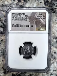 Roman Empire Hadrian AD 117-138 AR Denarius NGC - Picture 1 of 4